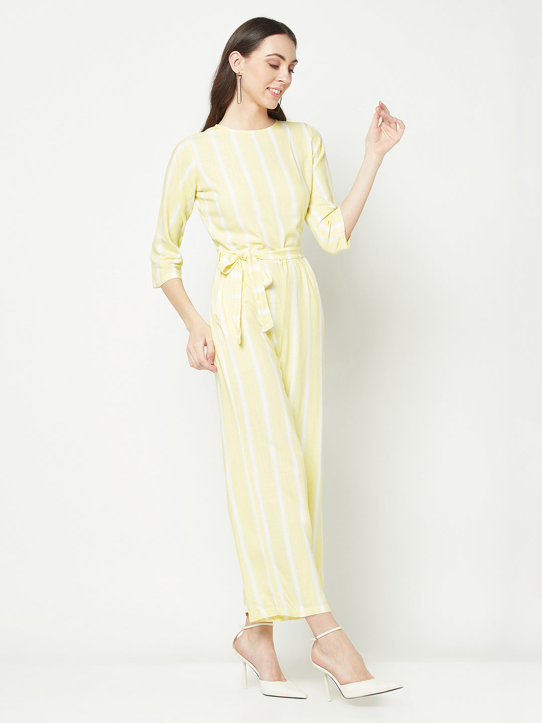 Yellow Round Neck Jumpsuit