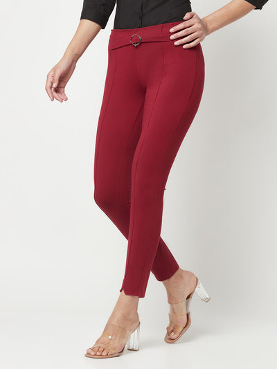 Maroon Slim Trousers