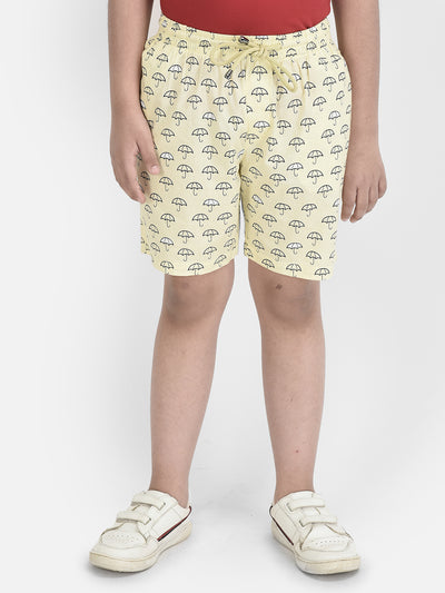 Yellow Printed Lounge Shorts