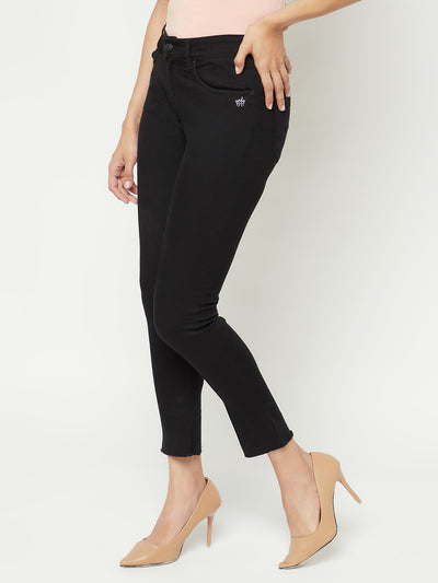  Black Skinny Ankle Length Jeans 