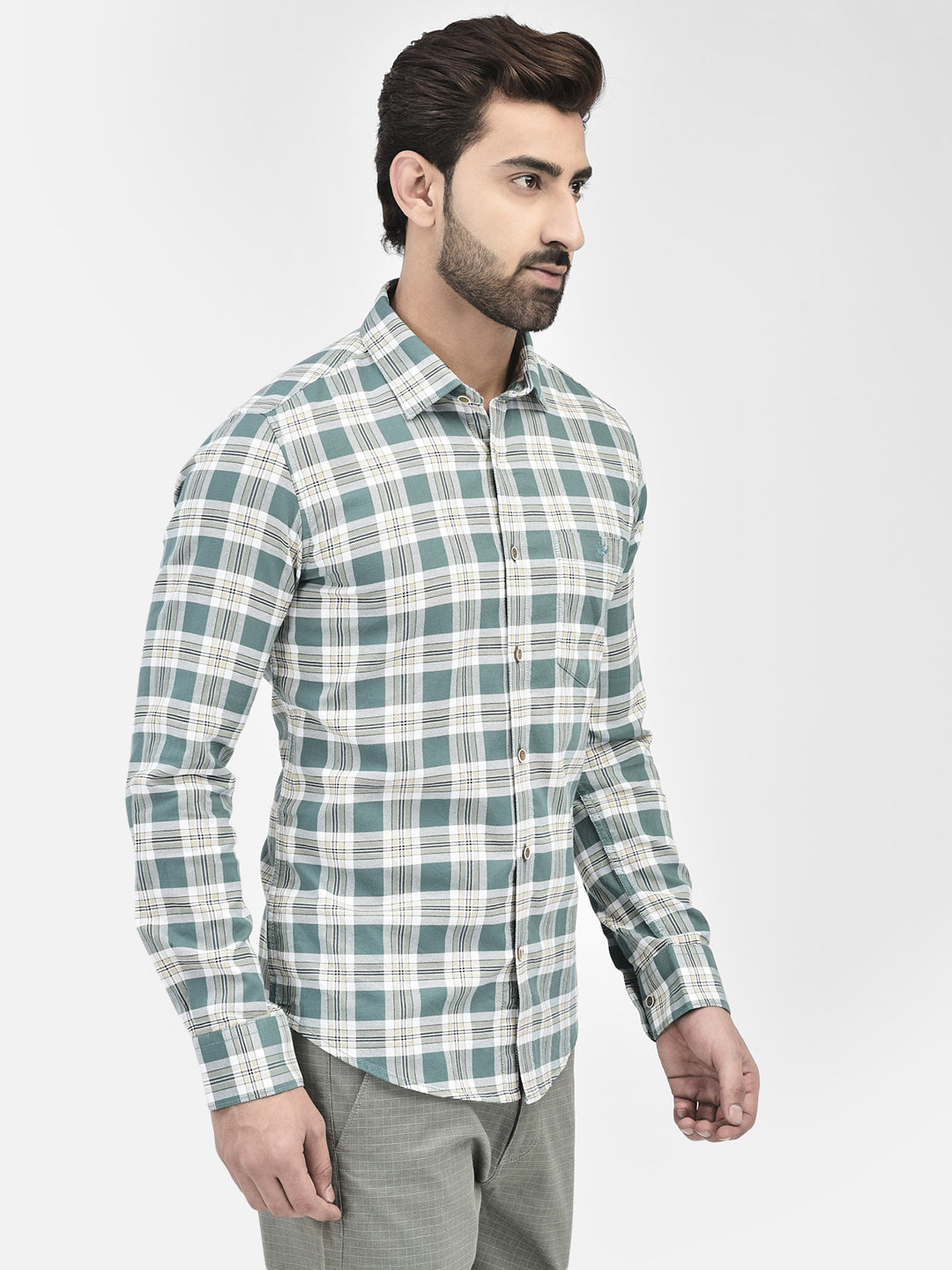 Green Checked Shirt.