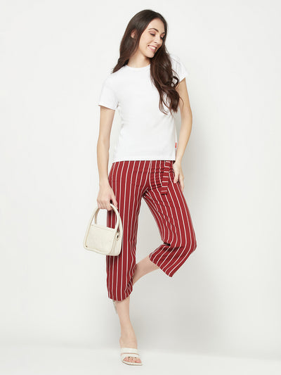 Red Tie-Belt Trousers