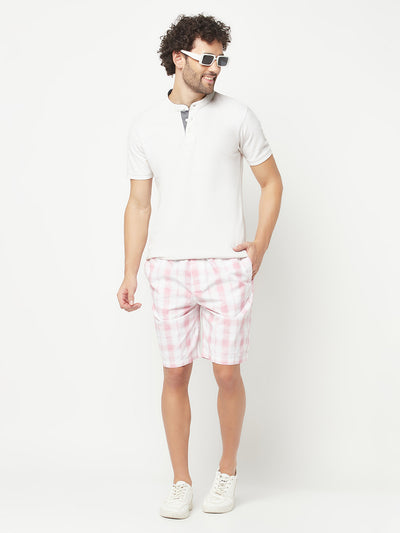 Pink Checked Lounge Shorts