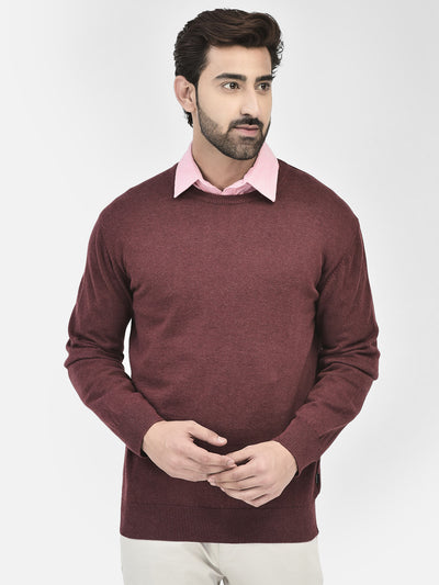 Maroon Plain Sweaters.