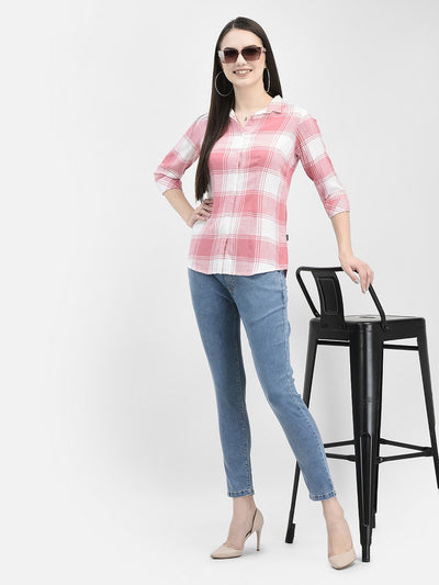 Windowpane Checked Pink Shirt