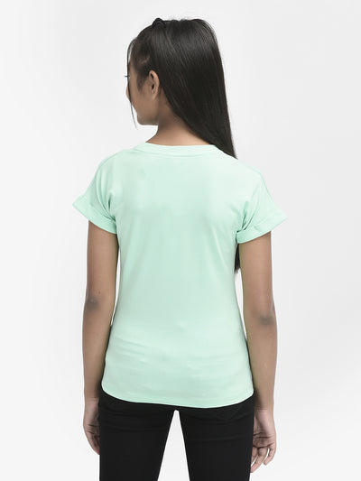 Mint-Green Printed T-shirt