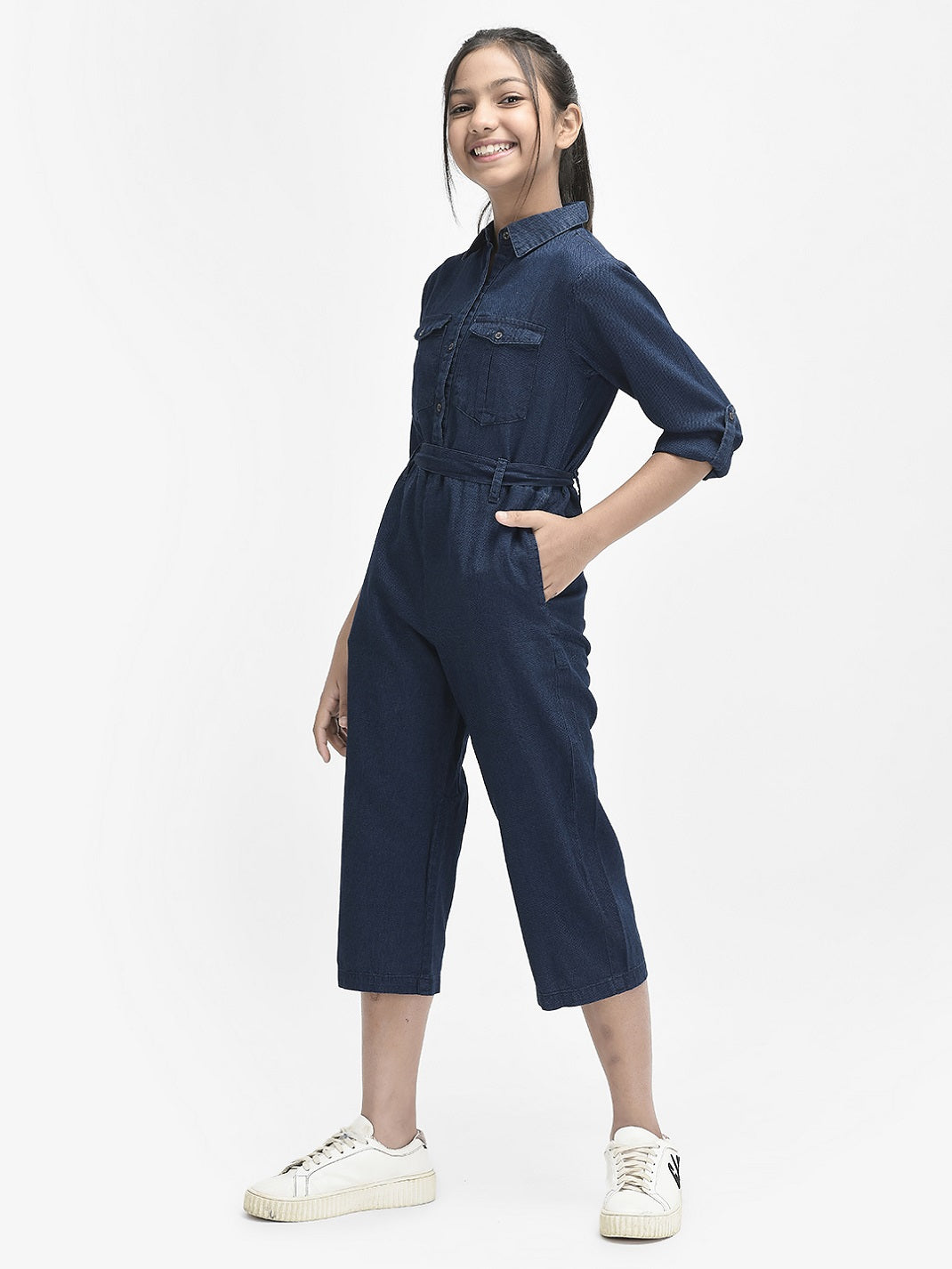  Navy Blue Capri Jumpsuit