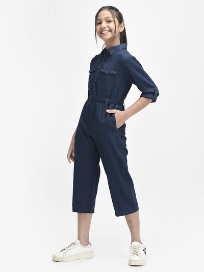  Navy Blue Capri Jumpsuit