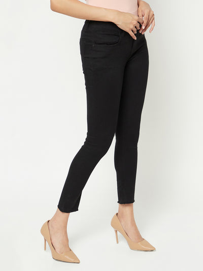  Black Skinny Ankle Length Jeans 