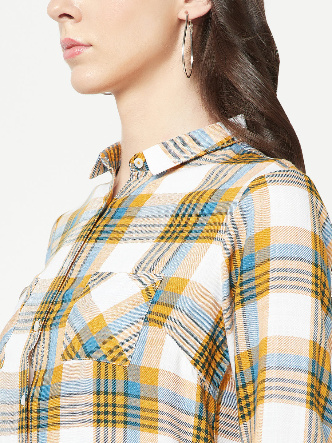  Mustard Checked Twin Pocket Shirt