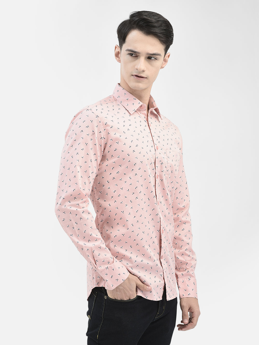 Peach Printed Shirt