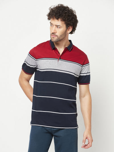 Striped Red Polo T-Shirt