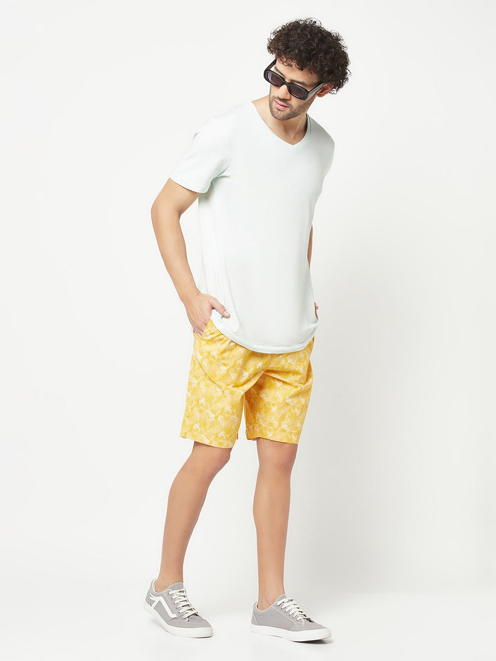 Yellow Floral Lounge Shorts