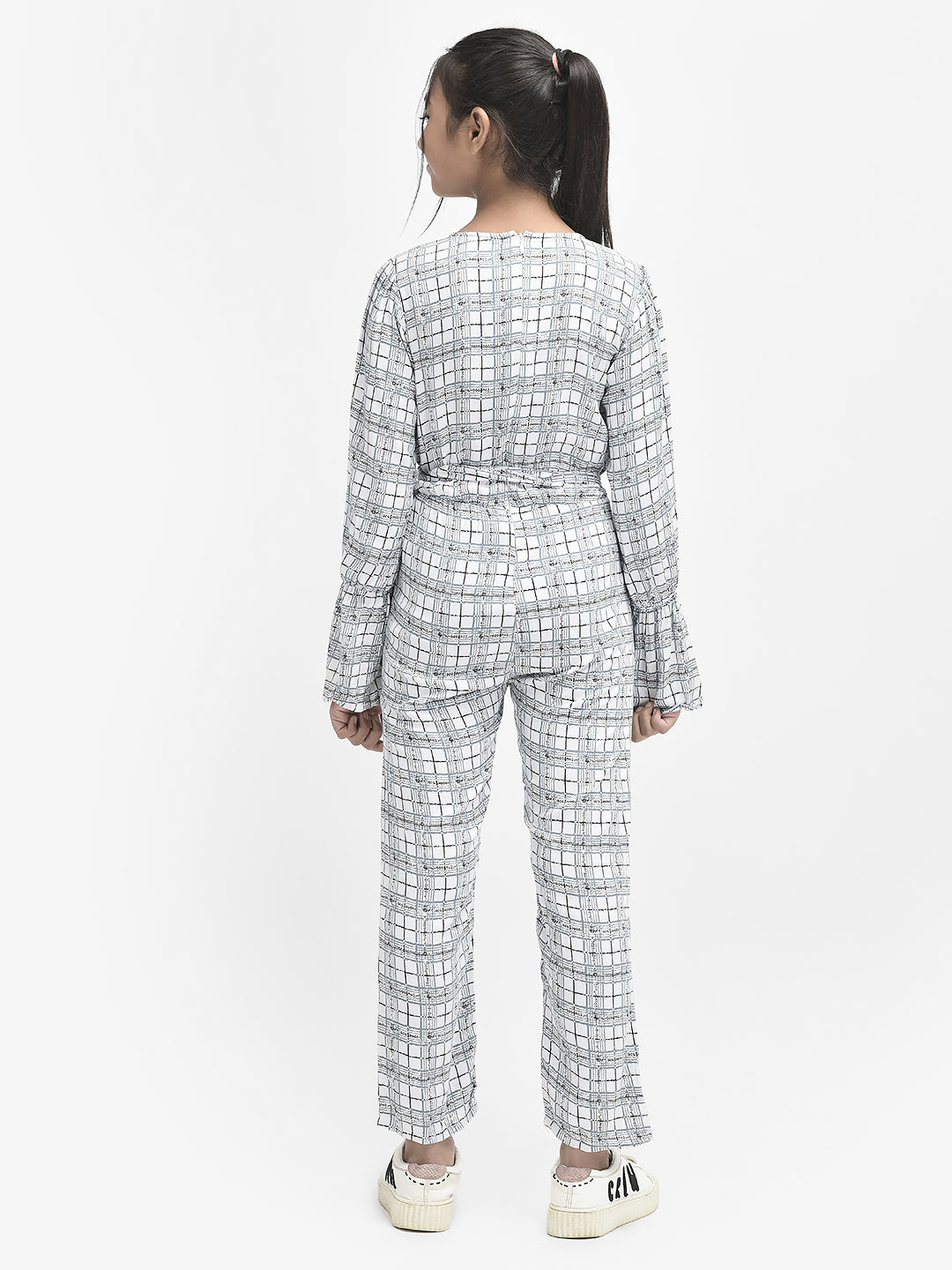  White Checked Jumpsuit