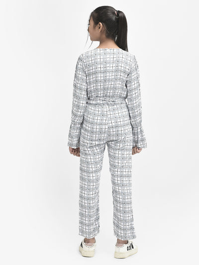  White Checked Jumpsuit