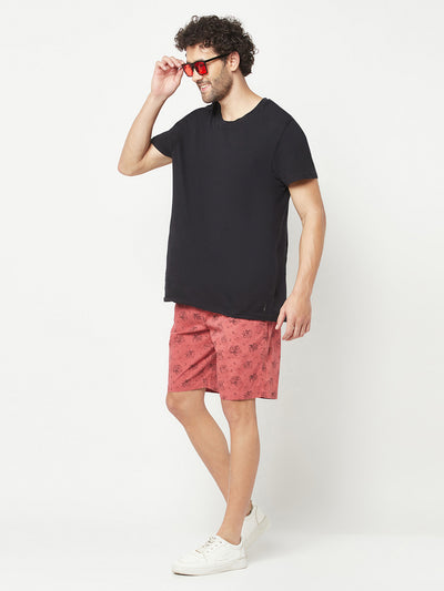 Red Floral Lounge Shorts