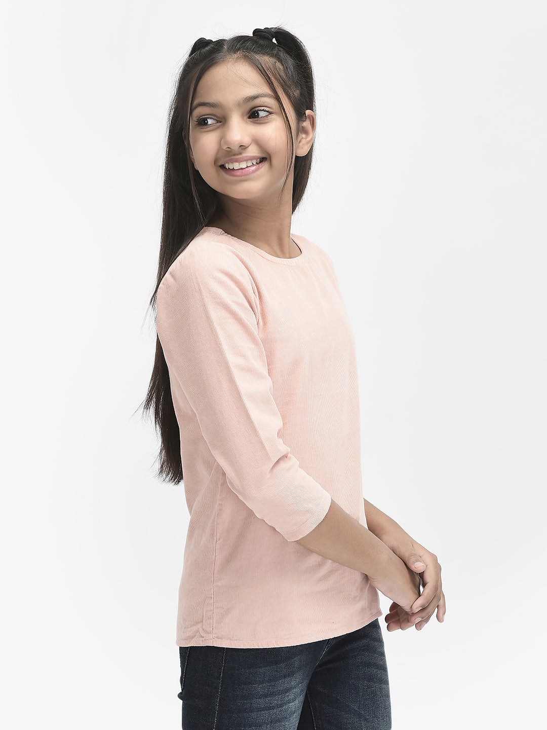  Peach Round Neck Top