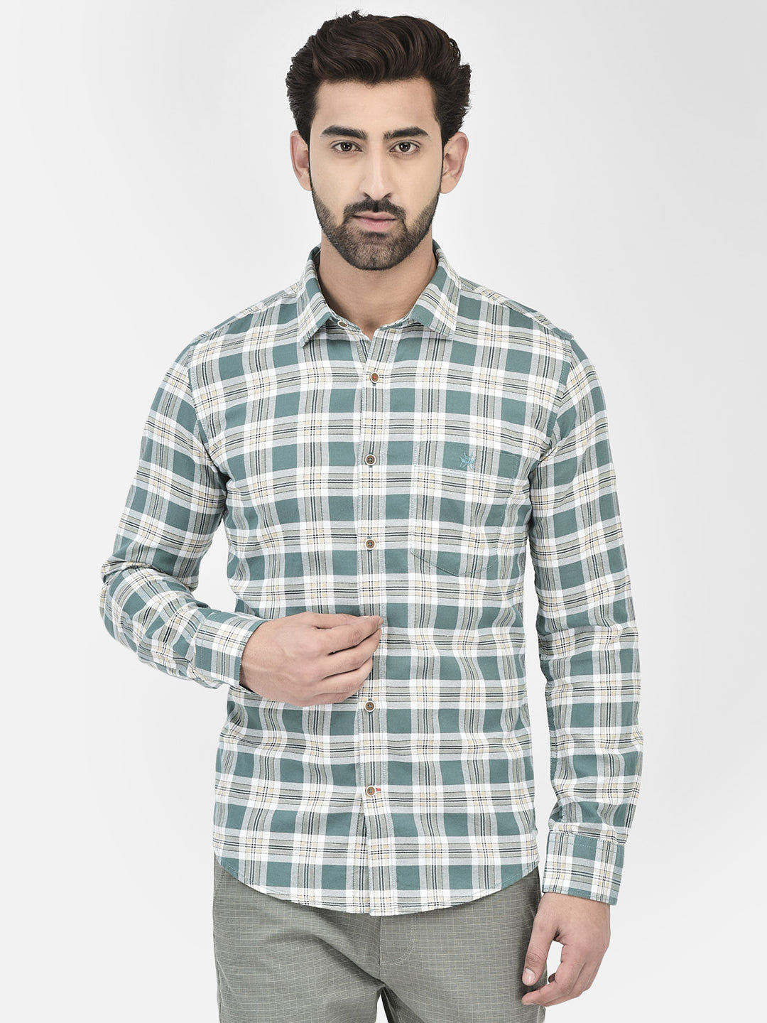 Green Checked Shirt.