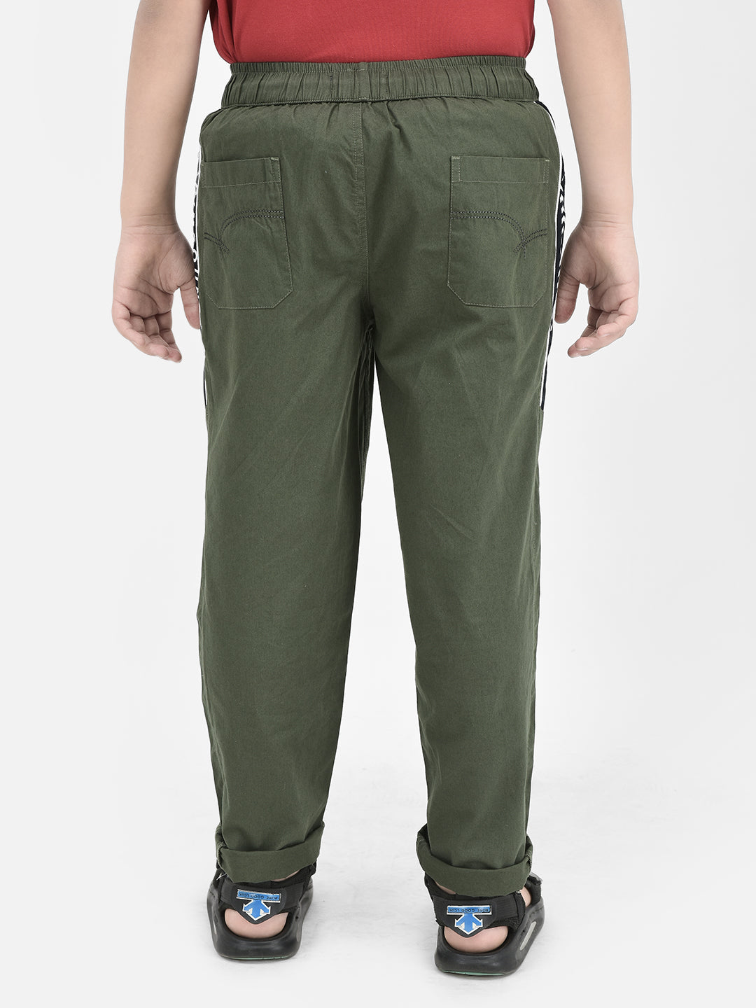 Olive Cotton Track Pants