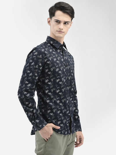 Navy Blur Floral Shirt