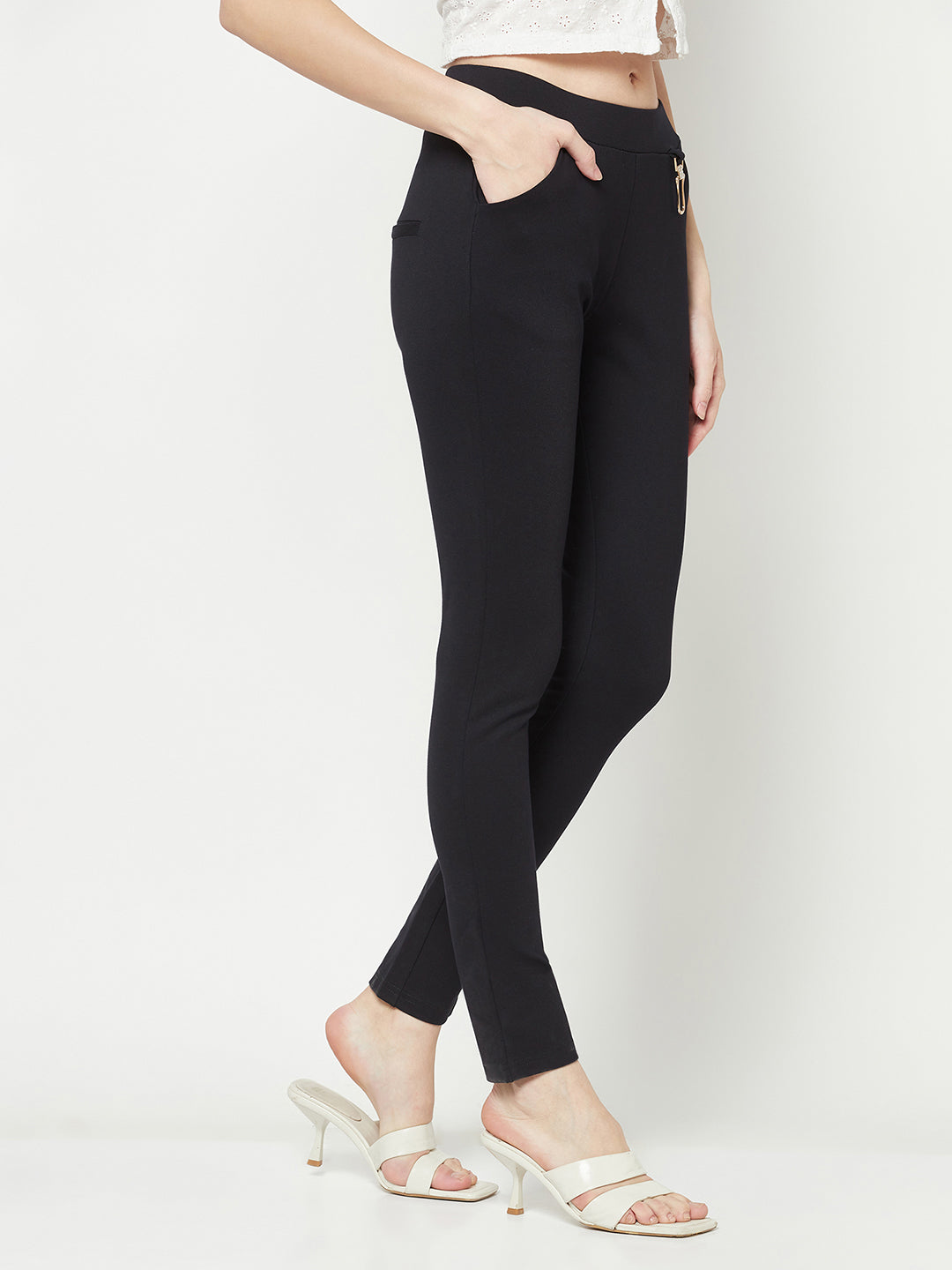 Navy Blue Slim Trousers