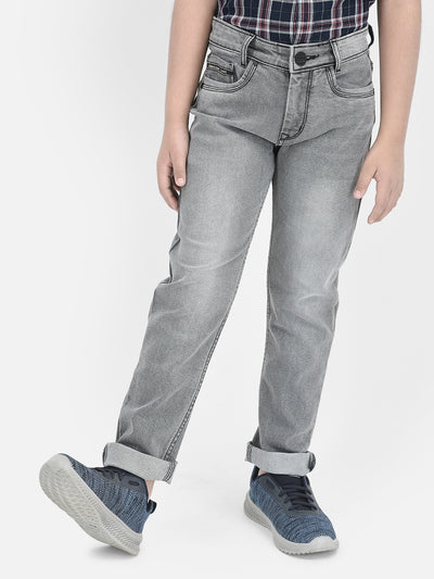 Grey Light Washed Jeans