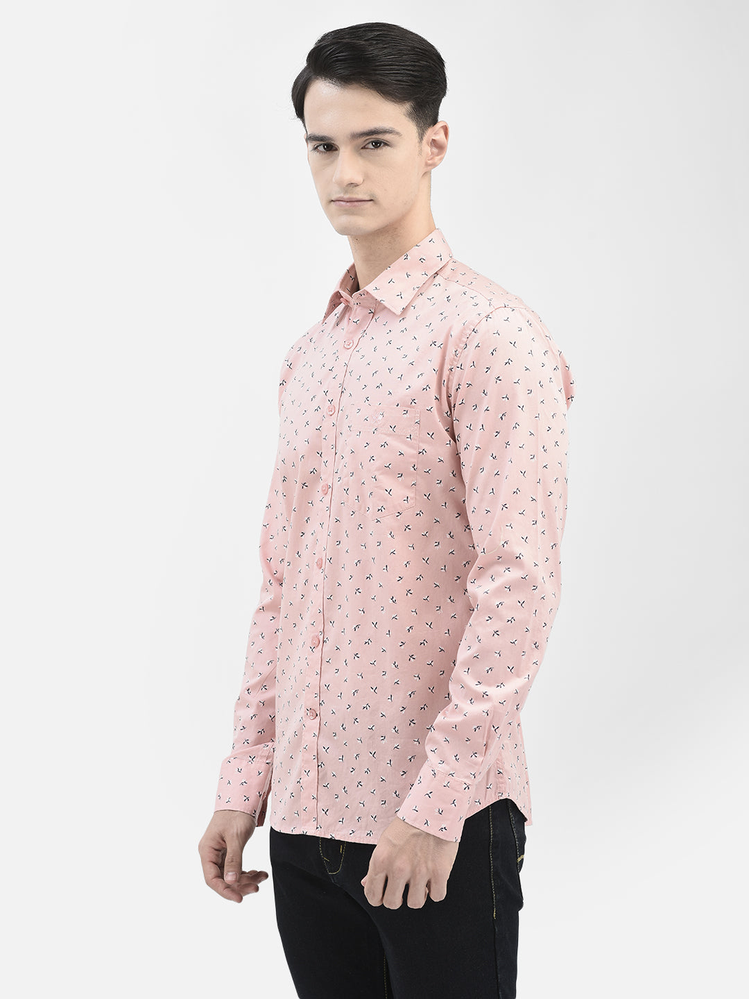 Peach Printed Shirt