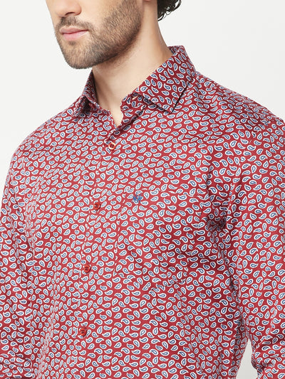 Maroon Printed Shirt