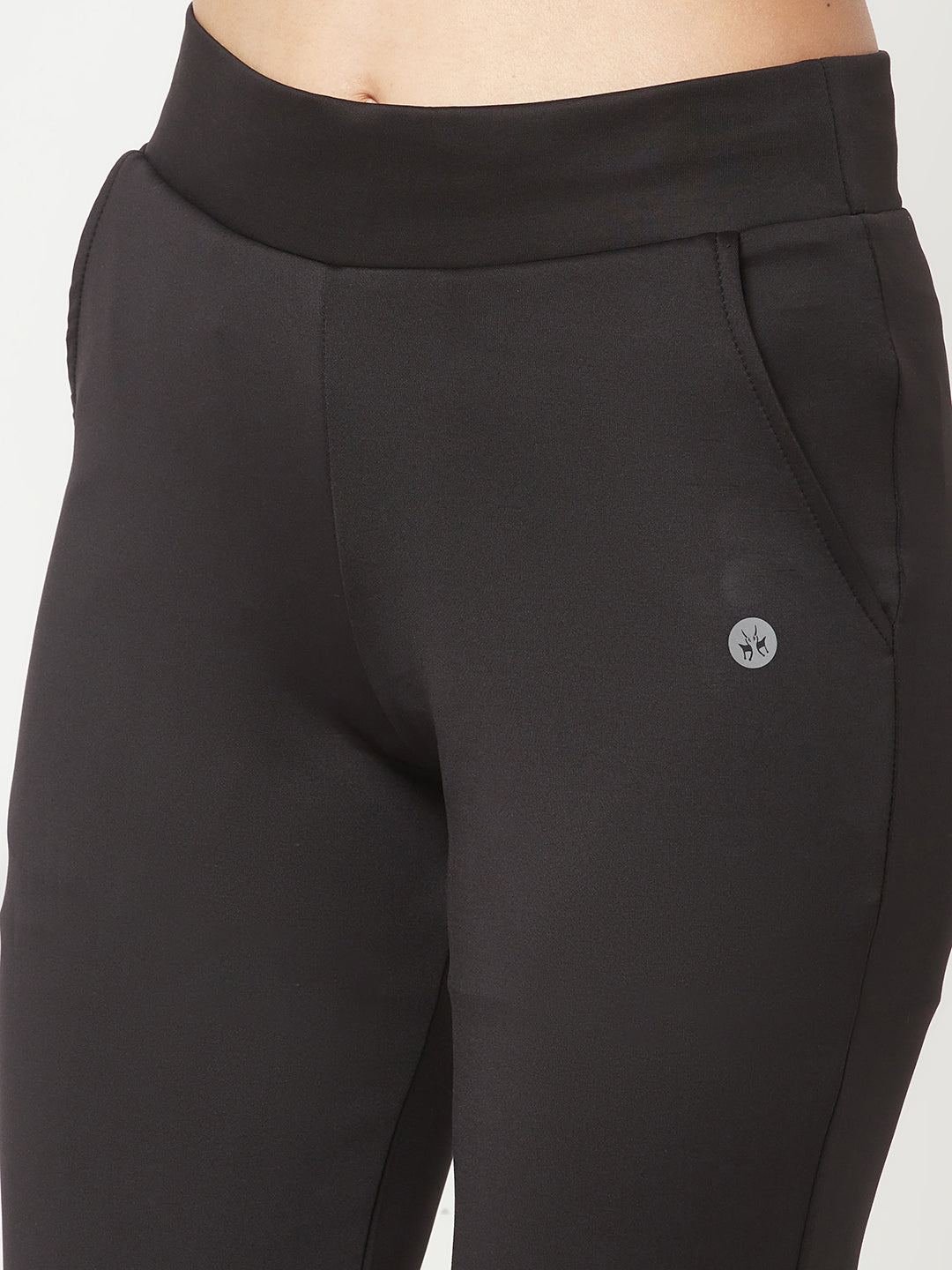 Black Straight Track Pants