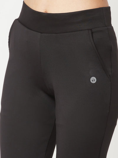 Black Straight Track Pants