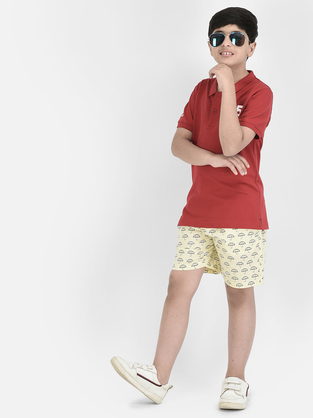  Red Polo Neck T-shirt