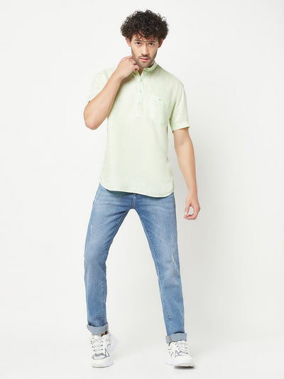 Light Green Linen Kurta