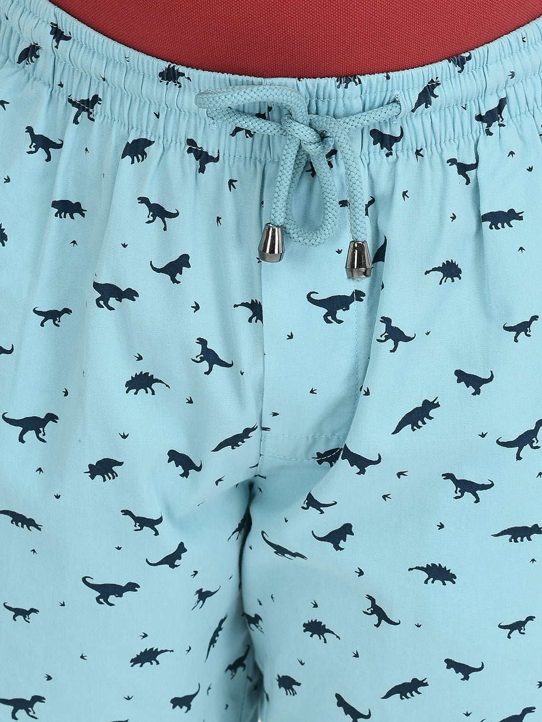 Turquoise Animal Printed Lounge Shorts