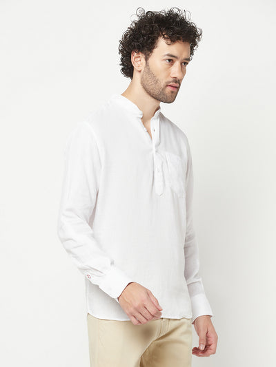 White Long sleeved Kurta 