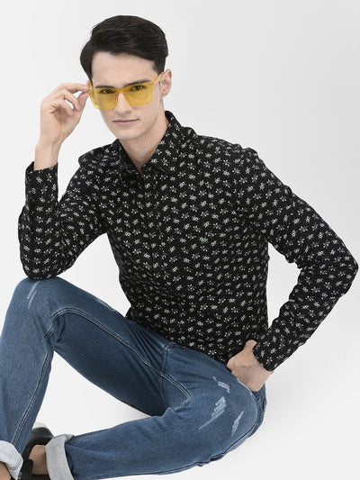 Black Floral Shirt