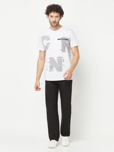 Melange Grey Graphic T-Shirt