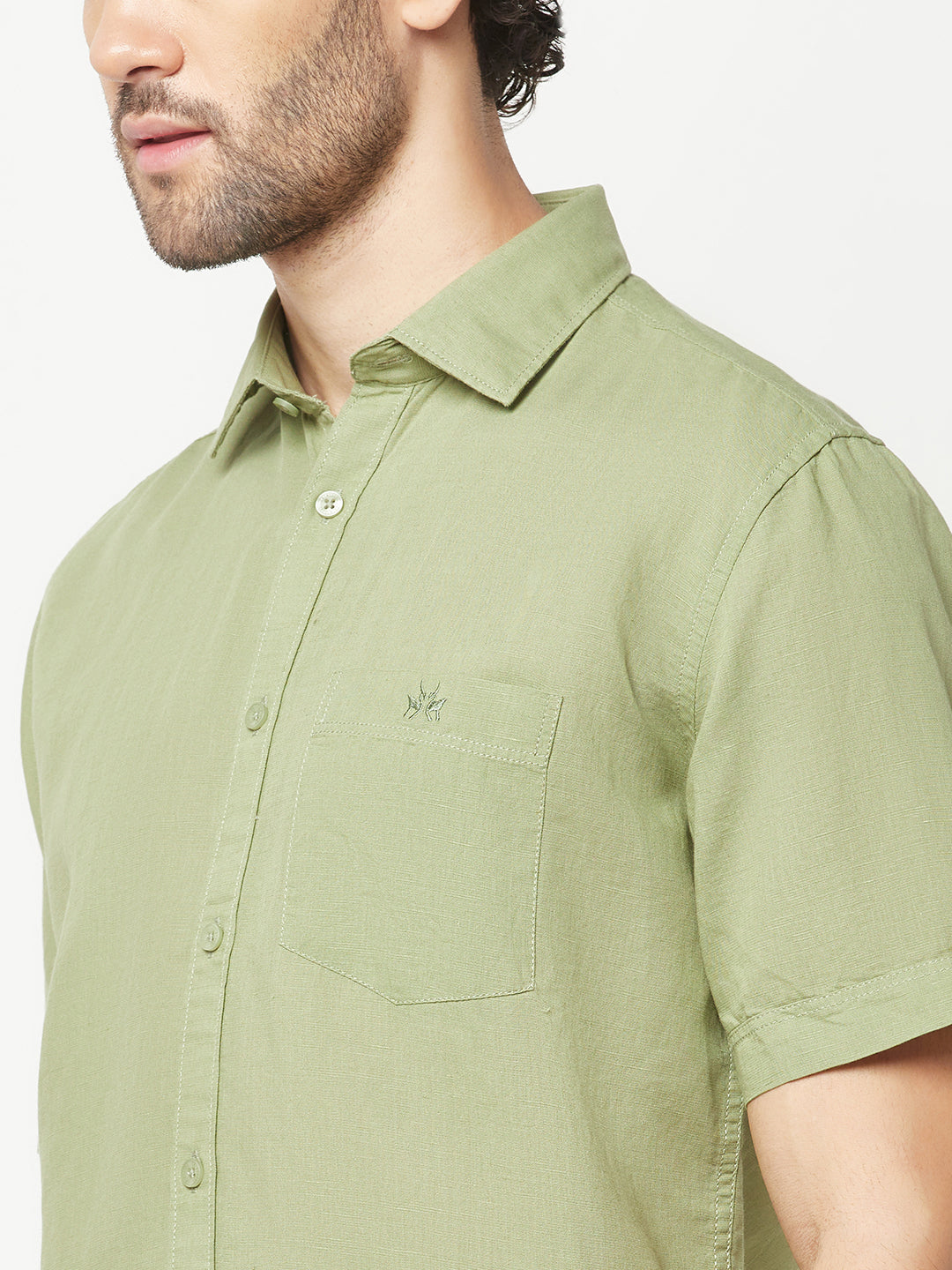 Green Linen Shirt 