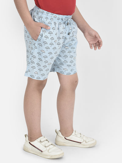 Blue Printed Lounge Shorts