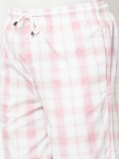 Pink Checked Lounge Shorts