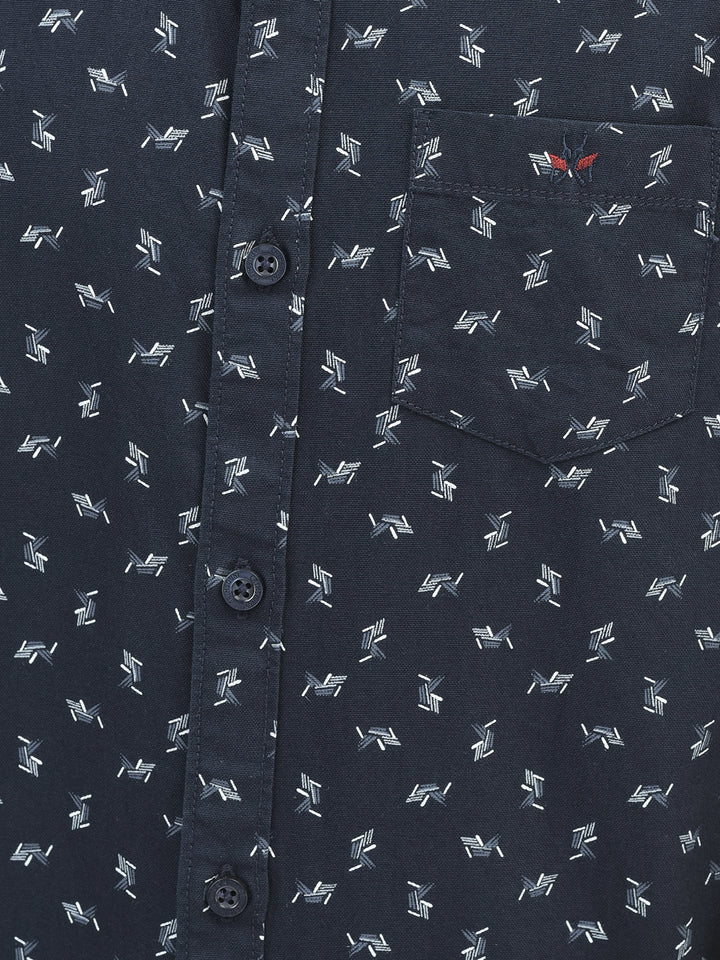 Navy Blue Printed Shirt