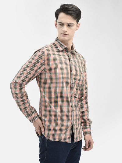 Peach Checked Shirt