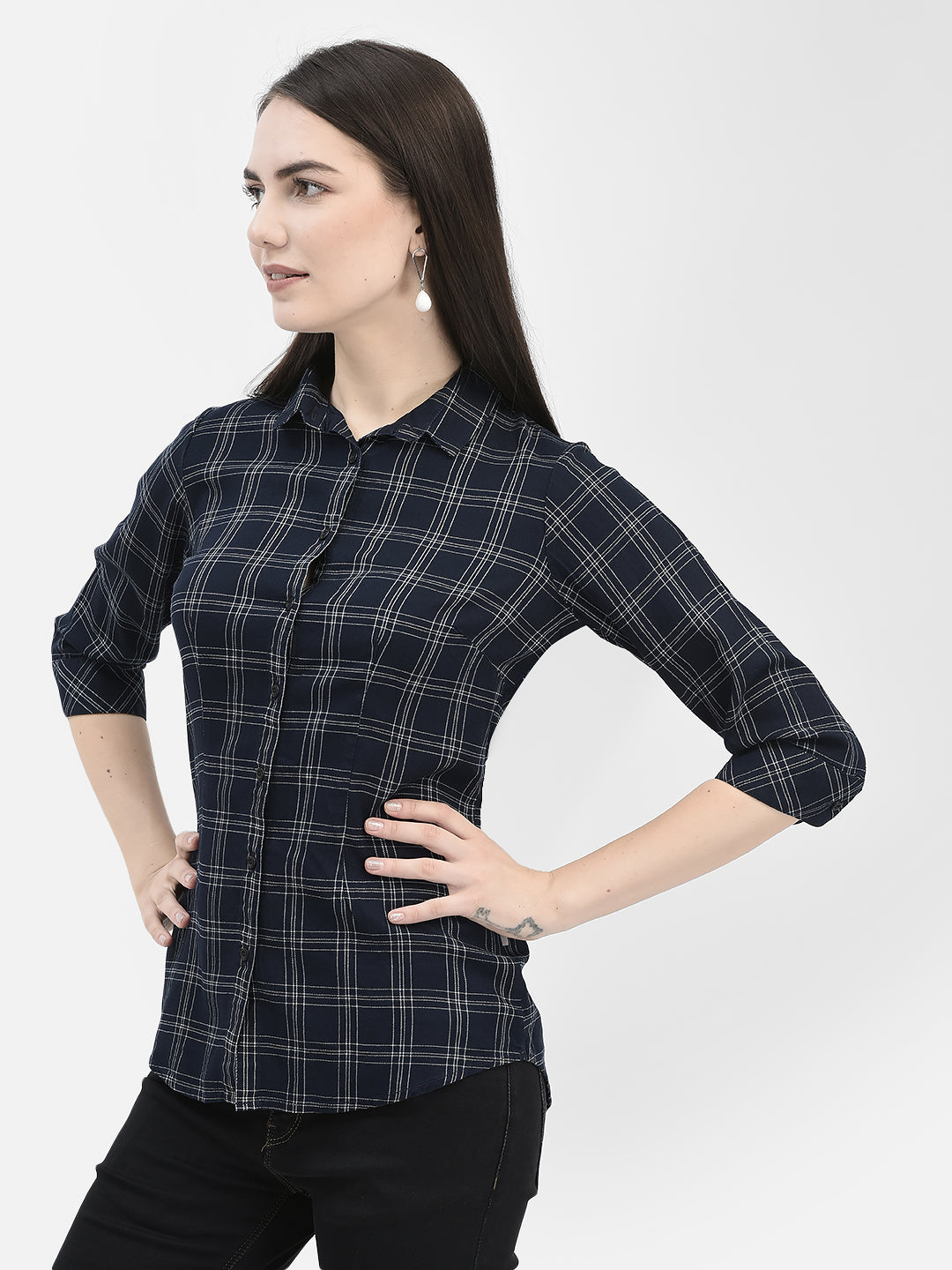 Tartan Checked Navy Shirt