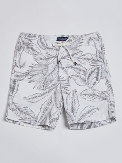 White Floral Printed Shorts