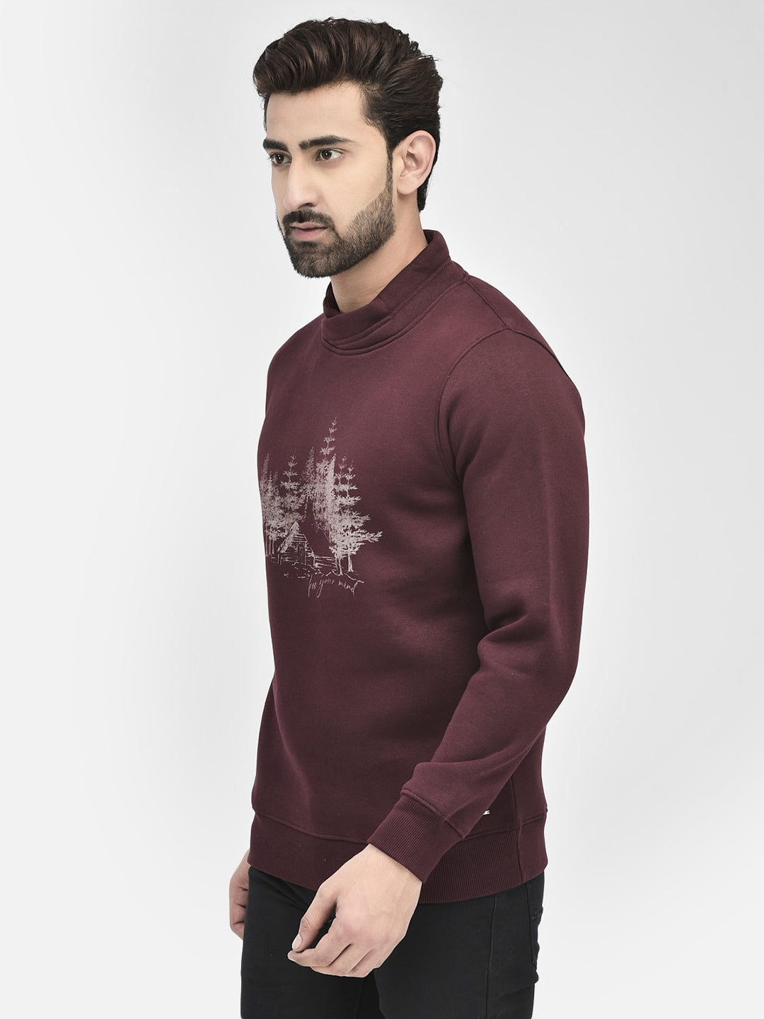 Wine Printed Sweatshirt.