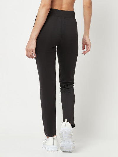 Black Straight Track Pants