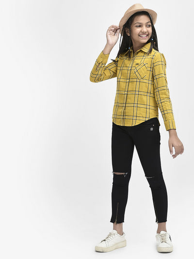 Yellow Checked Cotton Shirt