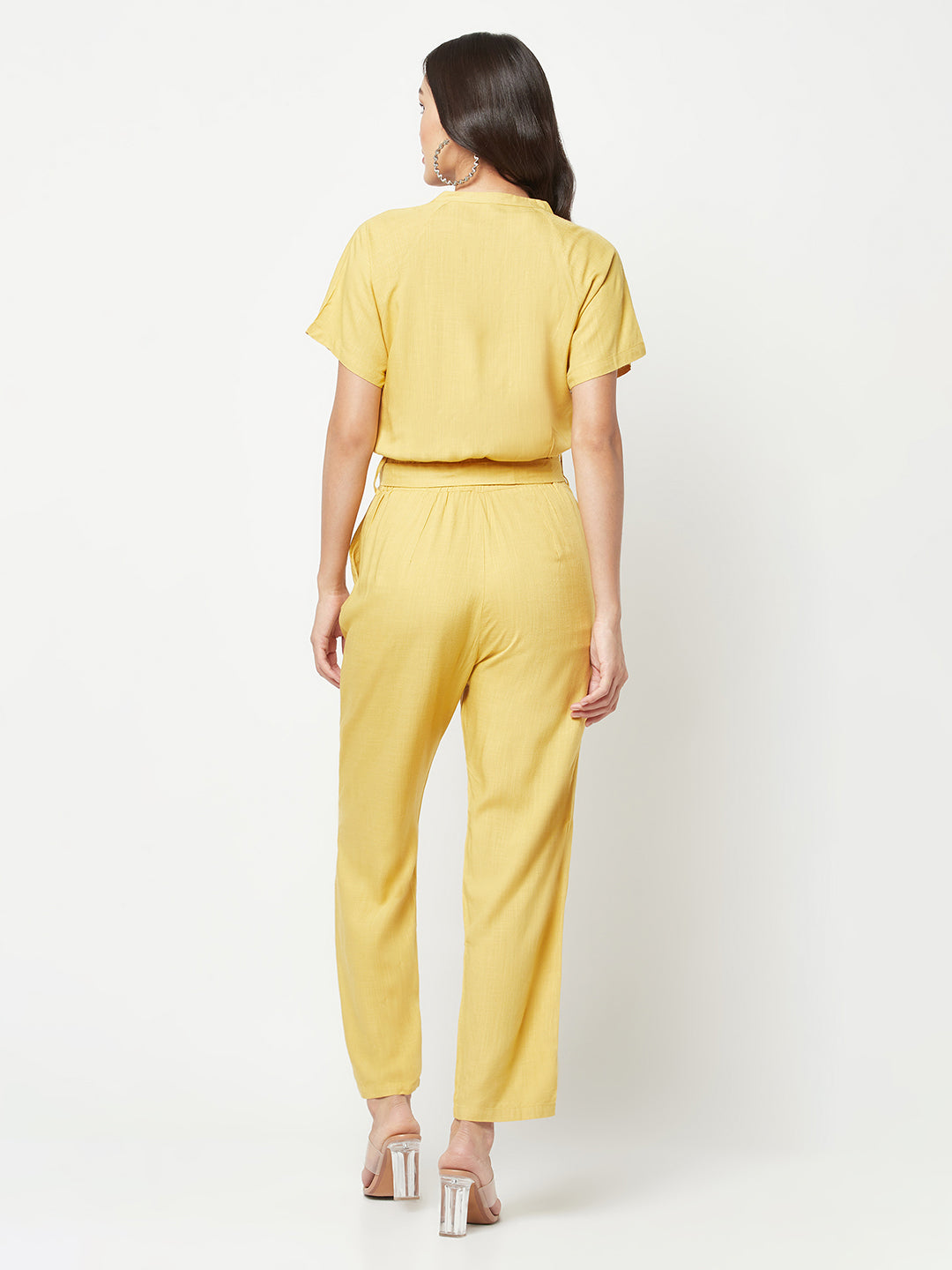 Mustard V-Neck Jumpsuit