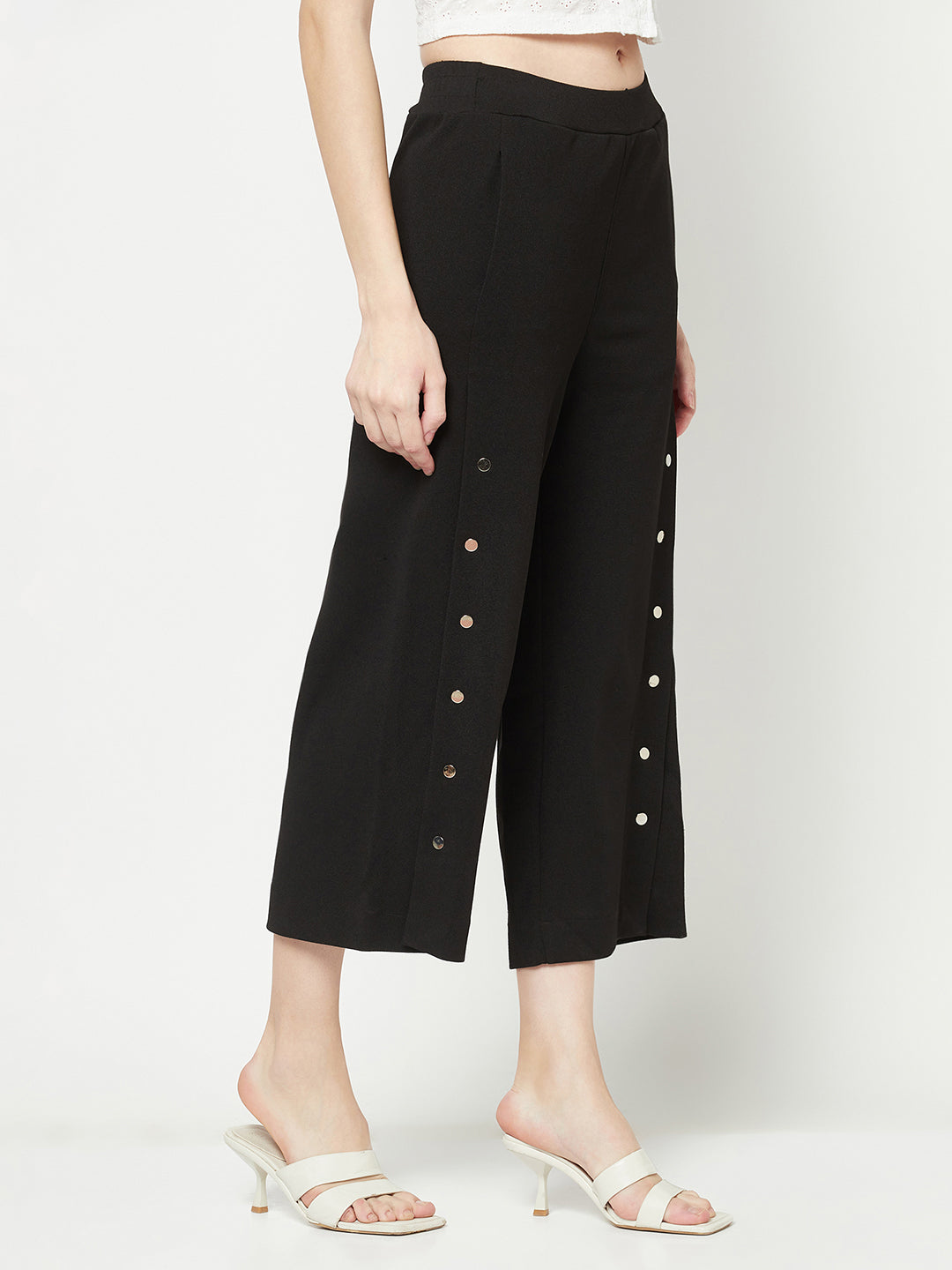 Black Cropped Trousers