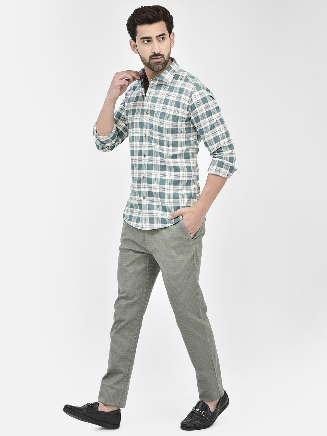 Green Checked Shirt.