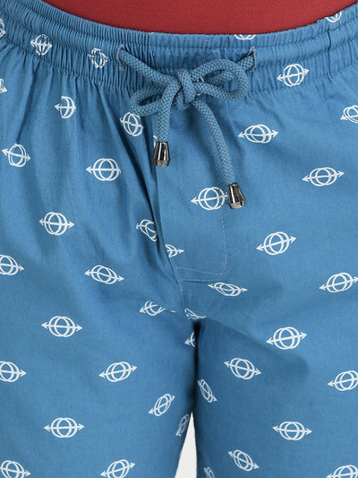 Blue Printed Lounge Shorts